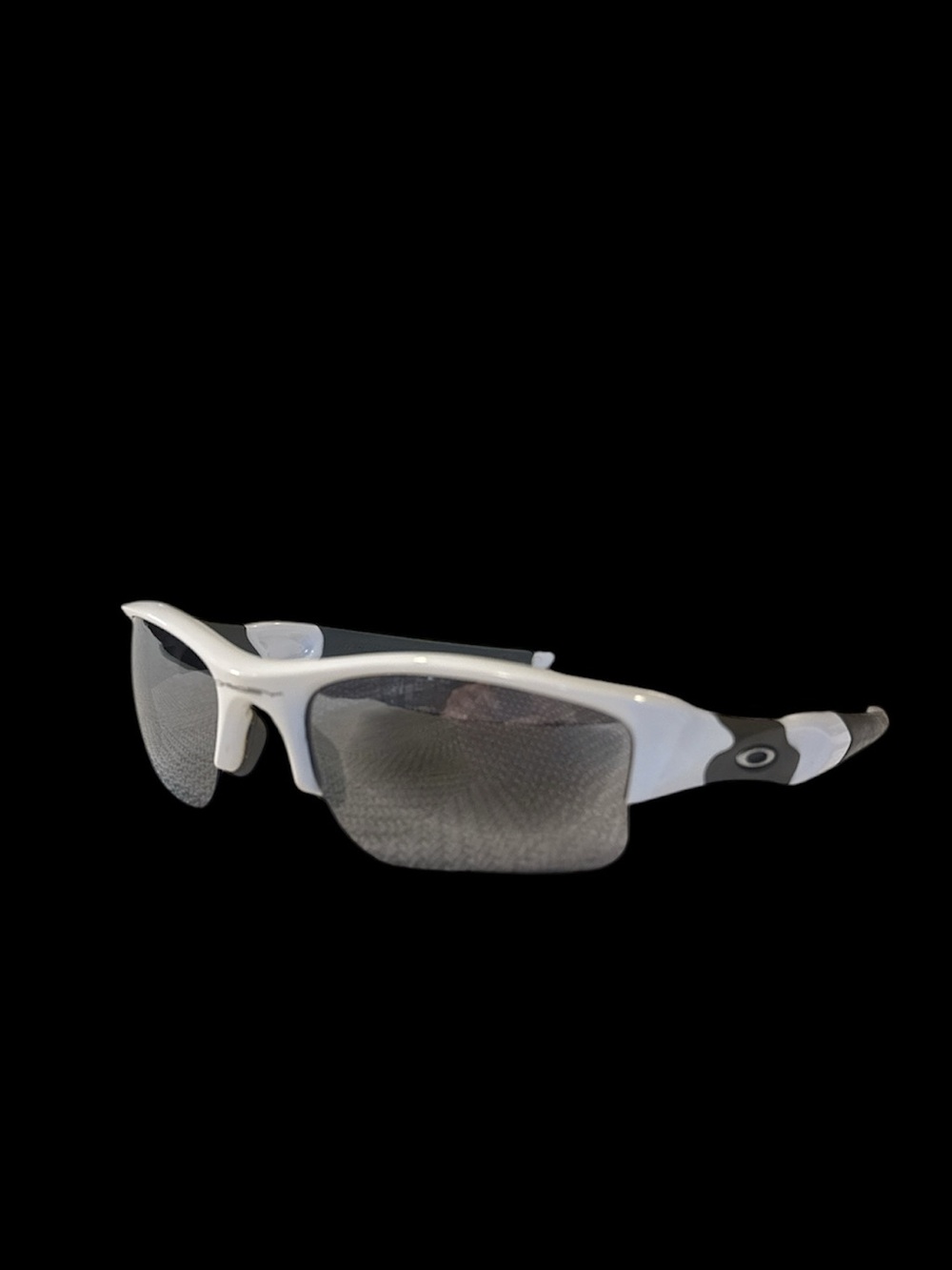 Men’s Oakley Flak Jacket 03-917 White and Slate Gray  Sport Sunglasses Tinted